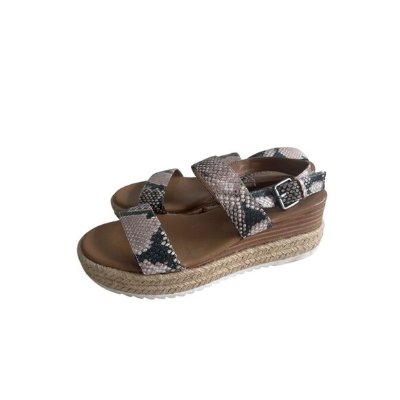 AEROSOLES Union Snake Print Leather Platform Sandals Size 6 - Picture 8 of 8